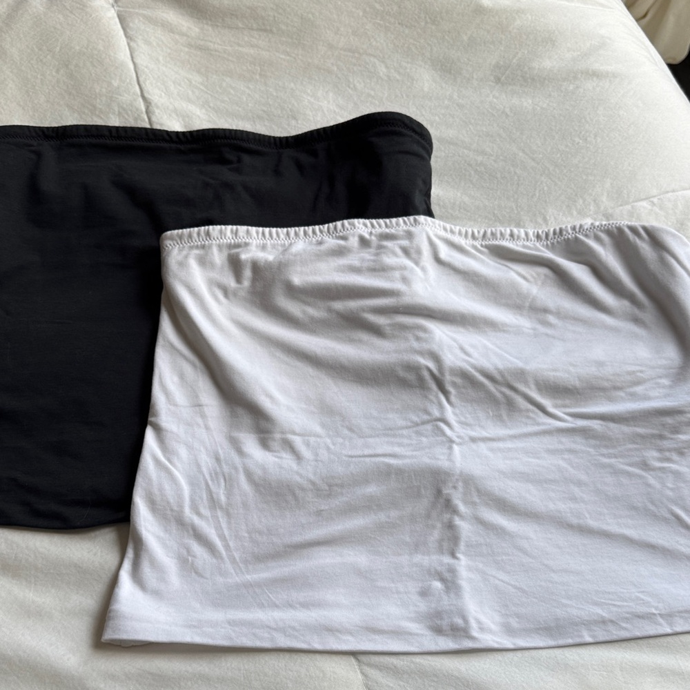 🍁 Two Everlane Tube Tops—One Black and One White